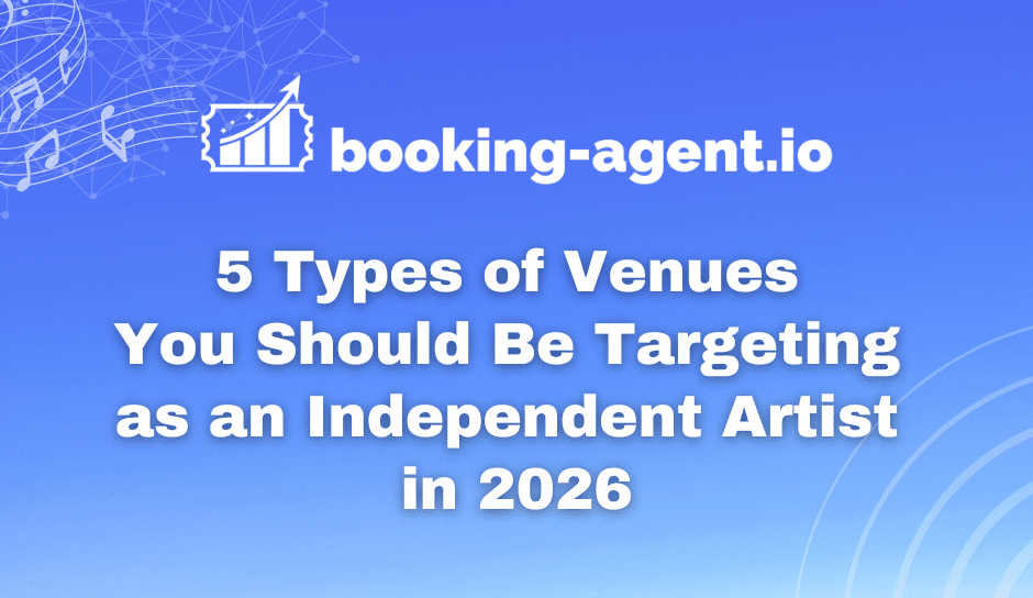 Find Venues and Talent buyers using city and genre search, Booking-Agent.io is a live search engine for finding venues and talent buyers based on similar artists. Get more shows, book more shows, book more live event shows, get more gigs 2024 how to book more shows in 2024, talent buyers, concert venues, book more concert shows, concert venue contacts, concert bookers, find booking agent for musician, find booking agent for band, booking agency for musicians, music industry, booking data tool, talent buyers, live music, artist-focused, venue contacts, real-time search, machine learning, tour planning, gig bookings, venue data, talent buyer contacts, music marketing tool, concert venues, indie artists, playlist promotion, how to get gigs for indie artists, how to play concerts at top venues, best tools for booking live music gigs, how to find talent buyers for tours, strategies for indie artists to book more shows, how to use booking tools for gig success, finding the best venues for new artists, tips for booking your first live concert