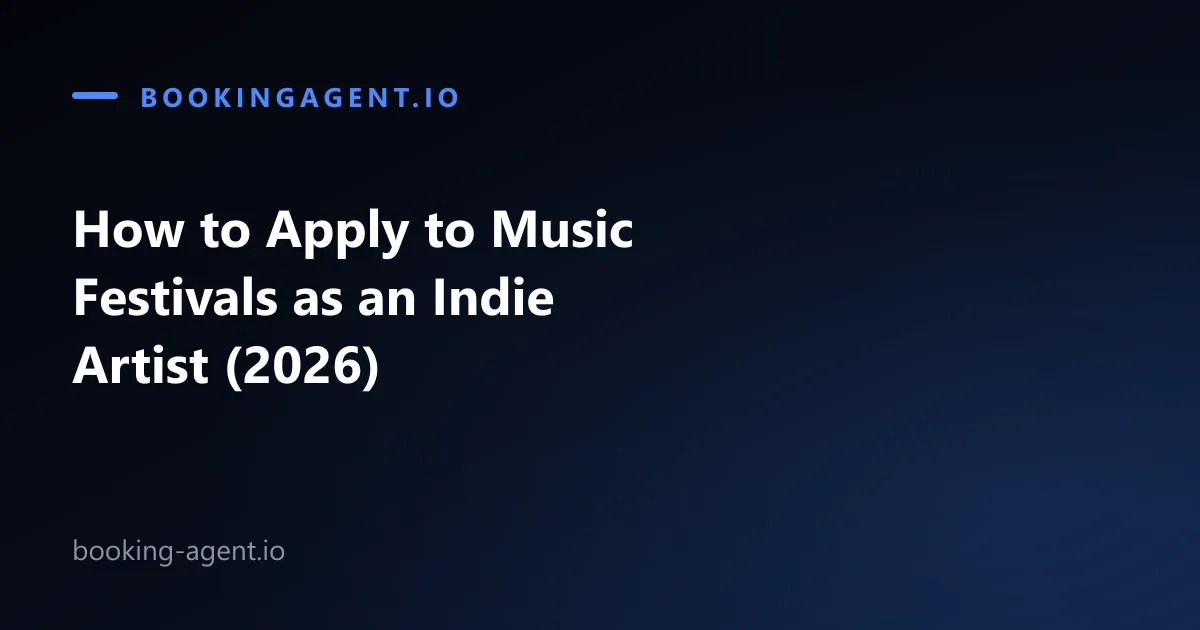 How to apply to music festivals as an indie artist in 2026, festival submissions and direct outreach with Booking-Agent.io
